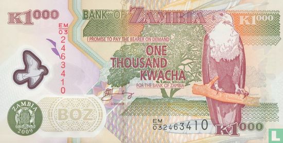 Zambia 1000 Kwacha 2009 - Image 1