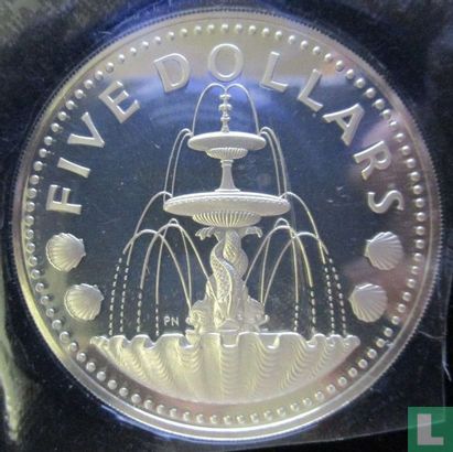 Barbados 5 dollars 1973 (PROOF) - Image 2