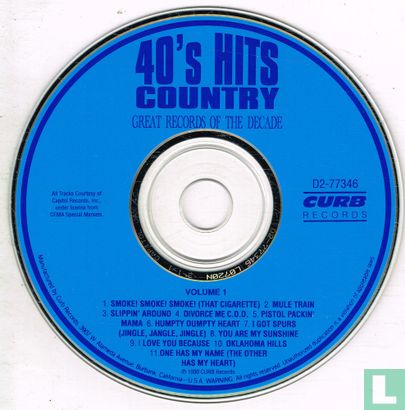 40's Hits Country - Great Records of the Decade Volume 1 - Afbeelding 3