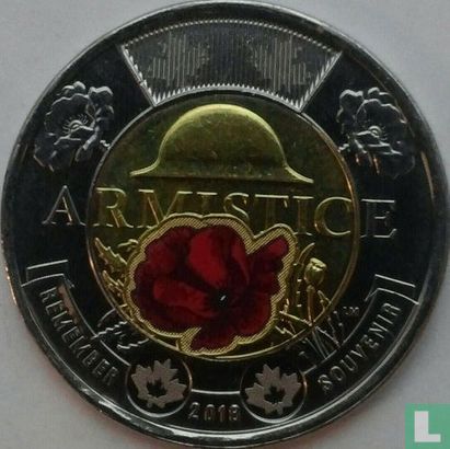 Kanada 2 Dollar 2018 (gefärbt) "100th anniversary of 1918 Armistice" - Bild 1