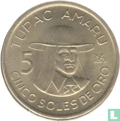 Peru 5 soles de oro 1977 - Afbeelding 2