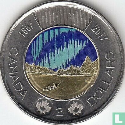 Canada 2 dollars 2017 (coloré) "150th anniversary of Canadian Confederation - Dance of the spirits" - Image 1