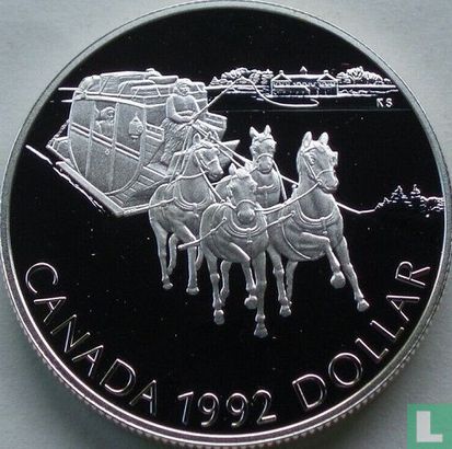 Canada 1 dollar 1992 (BE) "175th anniversary Kingston stagecoach" - Image 1