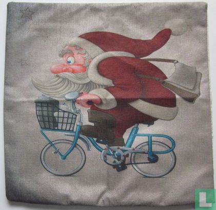 Kerstman op fiets
