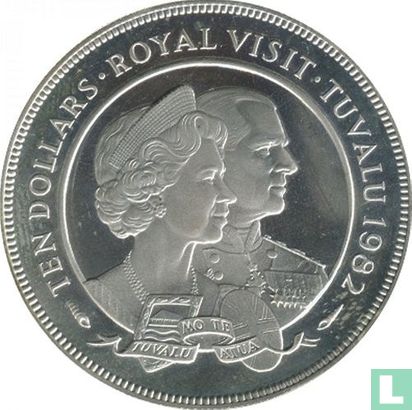 Tuvalu 10 dollars 1982 "Royal Visit" - Image 1