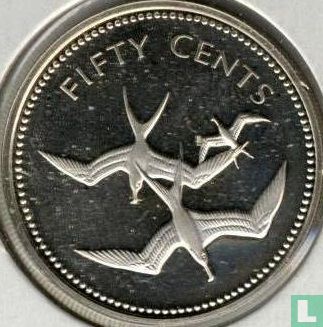 Belize 50 cents 1974 (PROOF - silver) "Frigate birds" - Image 2