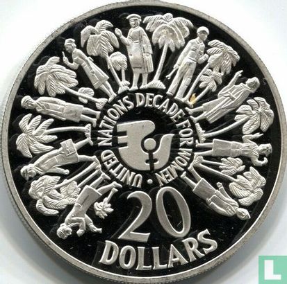 Belize 20 dollars 1985 (BE) "United Nations - Decade for women" - Image 2