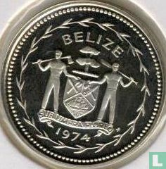 Belize 5 cents 1974 (PROOF - silver) "Fork-tailed flycatchers" - Image 1