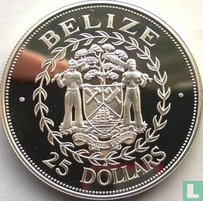 Belize 25 dollars 1985 (PROOF) "Royal Visit" - Image 2