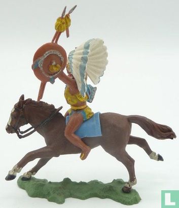Indiaan te paard met dolk en schild - Afbeelding 2