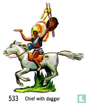 Indiaan te paard met dolk en schild - Afbeelding 3