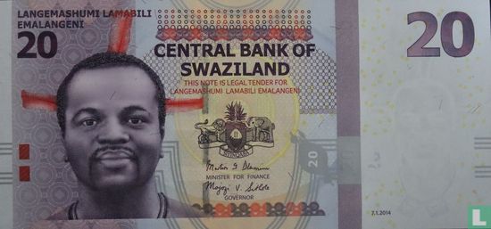 Swaziland 20 Emalangeni 2014 - Afbeelding 1