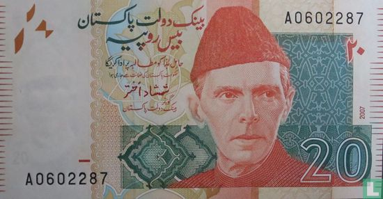 Pakistan 20 roupies 2007 - Image 1