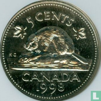 Canada 5 cents 1998 (with W) - Image 1