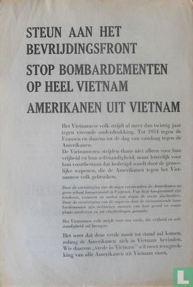 Steun aan het Bevrijdingsfront. Stop bombardementen op heel Vietnam. Amerikanen uit Vietnam - Afbeelding 1