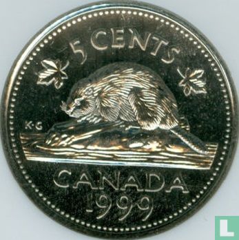 Canada 5 cents 1999 (copper-nickel - with W) - Image 1