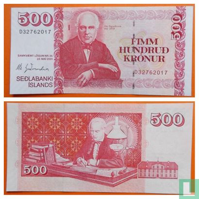 Iceland 500 Kronur 2001
