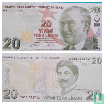 Türkei 20 Lira (Präfix B)