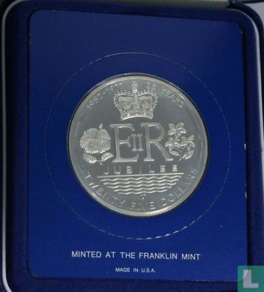 Îles Cook 25 dollars 1977 "25th anniversary Accession of Queen Elizabeth II" - Image 3