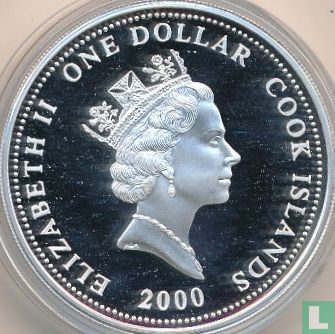Cook Islands 1 dollar 2000 (PROOF) "100th anniversary of the Queen Mother" - Image 1
