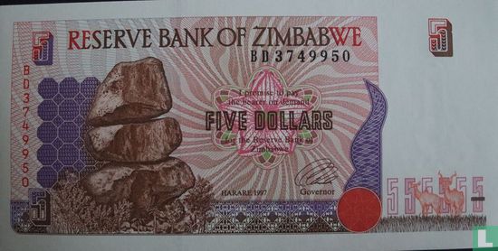 Simbabwe 5 Dollar 1997 - Bild 1