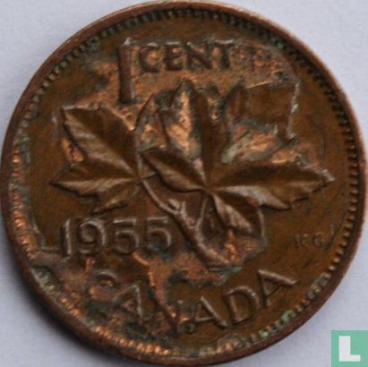 Canada 1 cent 1955 (met schouderriem) - Afbeelding 1