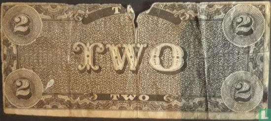 Confederate States 2 Dollar 1862 - Afbeelding 2