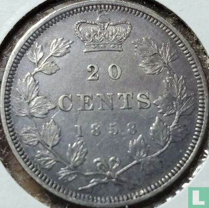 Canada 20 cents 1858 - Afbeelding 1