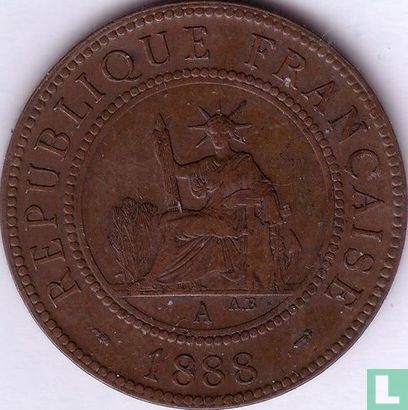 Indochine française 1 centime 1888 - Image 1