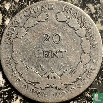 Frans Indochina 20 centimes 1901 - Afbeelding 2