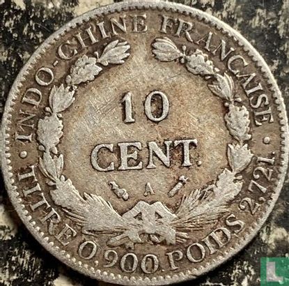 Indochine française 10 centimes 1885 - Image 2