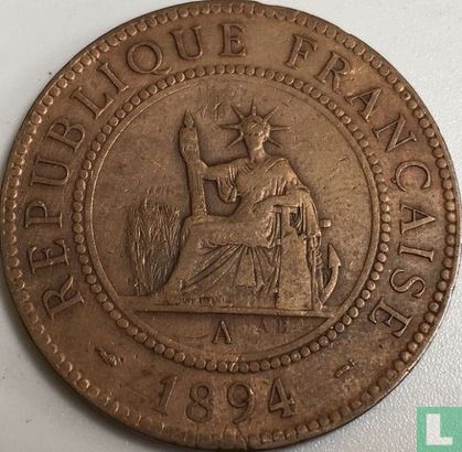 Indochine française 1 centime 1894 - Image 1