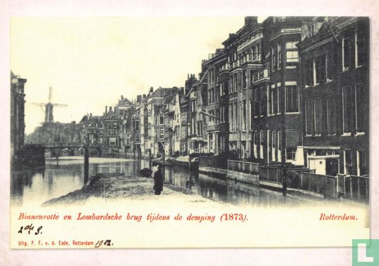 Binnenrotte en Lombardsche brug tijdens de demping (1873). - Image 1