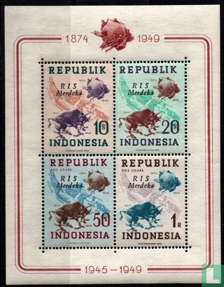 Buffalo, Indonesia & UPU with overprint