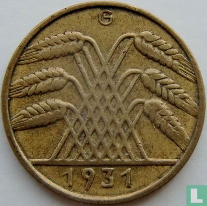 Duitse Rijk 10 reichspfennig 1931 (G) - Afbeelding 1