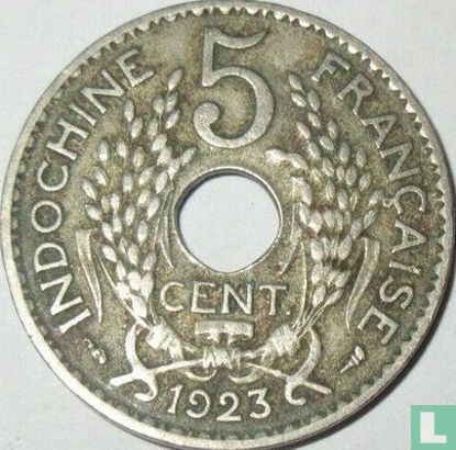 Frans Indochina 5 centimes 1923 - Afbeelding 1