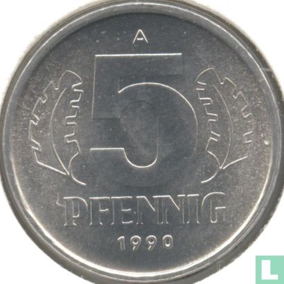 DDR 5 pfennig 1990 - Afbeelding 1