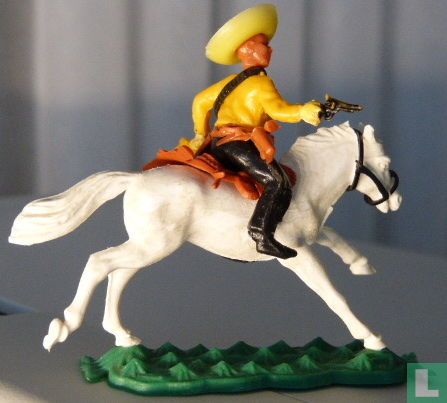 Bank robber on horseback with bag (yellow shirt) - Image 2