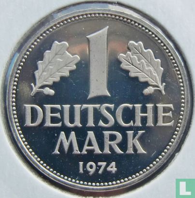 Allemagne 1 mark 1974 (BE - D) - Image 1
