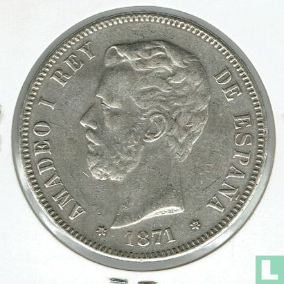 5 pesetas 1871  Replica - Image 1