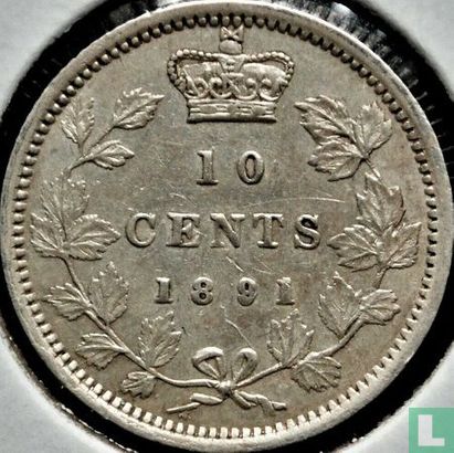 Canada 10 cents 1891 (21 bladeren) - Afbeelding 1