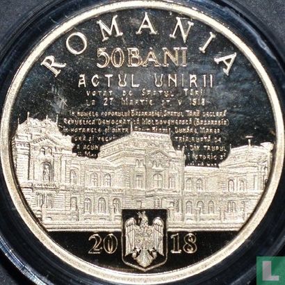 Romania 50 bani 2018 (PROOF) "100 years Union of Bessarabia with Romania" - Image 1