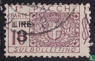 Parcel post stamp with overprint
