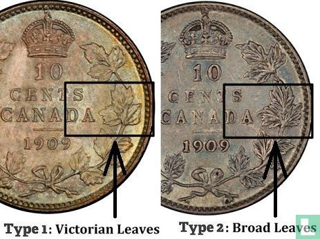 Canada 10 cents 1909 (type 2) - Image 3