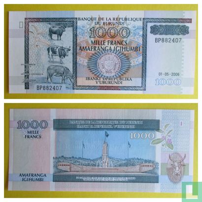 Burundi 1000 francs 2006