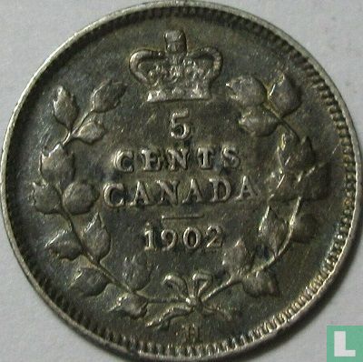Canada 5 cents 1902 (with large H) - Image 1
