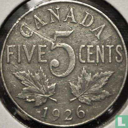 Canada 5 cents 1926 (6 veraf) - Afbeelding 1