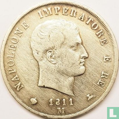 Koninkrijk Italië 5 lire 1811 (M) - Afbeelding 1