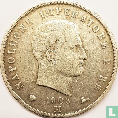 Koninkrijk Italië 5 lire 1808 (M) - Afbeelding 1