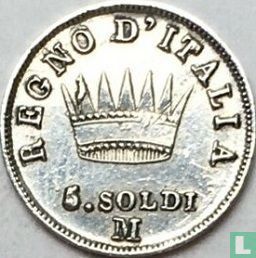 Koninkrijk Italië 5 soldi 1809 - Afbeelding 2